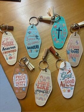 Handcrafted by me Christian Motel Keychains | Faith-Inspired